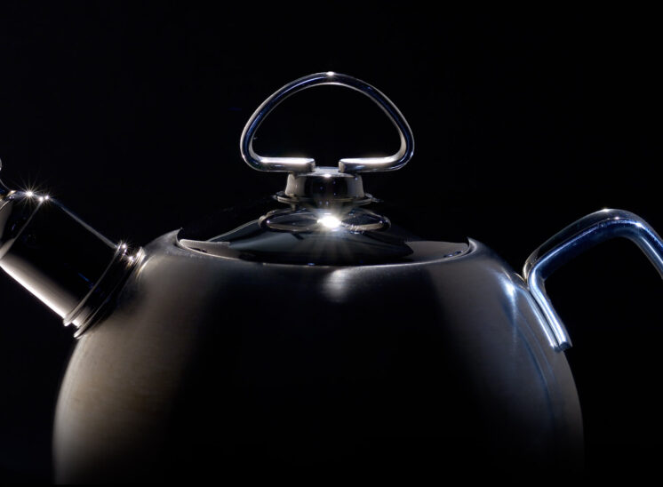 Mysterious tea kettle, a shot to accomplish a specific rim-lighted look after being challenged by a long-time creative director, Jerry and Lois Photography