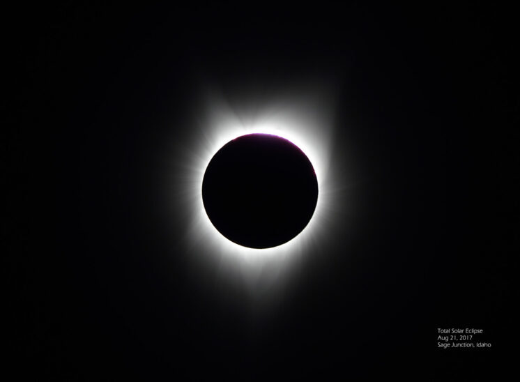 2017 Total Solar Eclipse detailing the outer corona and solar prominences. Jerry and Lois Photography